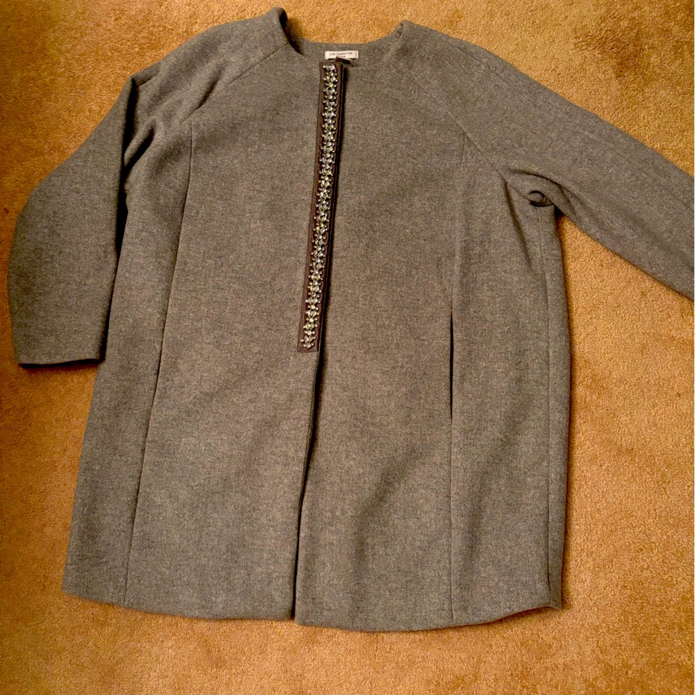 Liz Claiborne stunning grey winter coat with rhinestone detailing. Size 3X